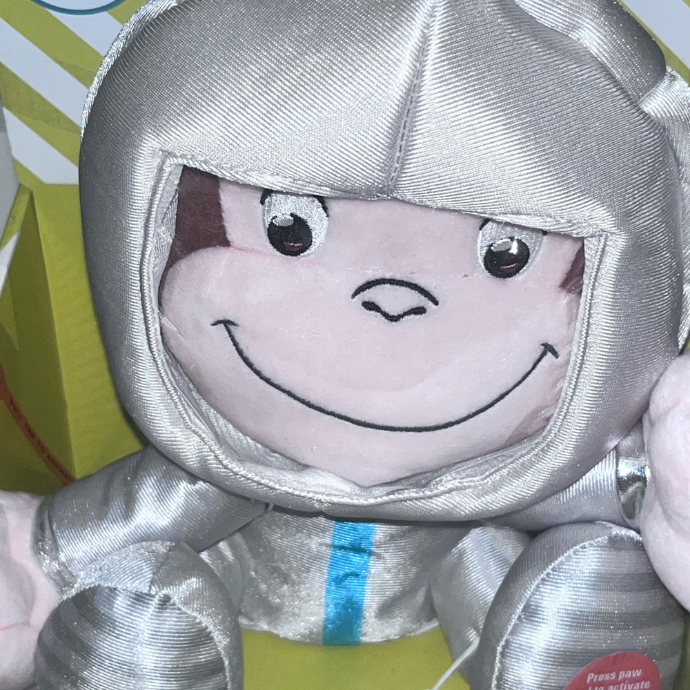 Curious George Astronaut, Silver Plush Toy